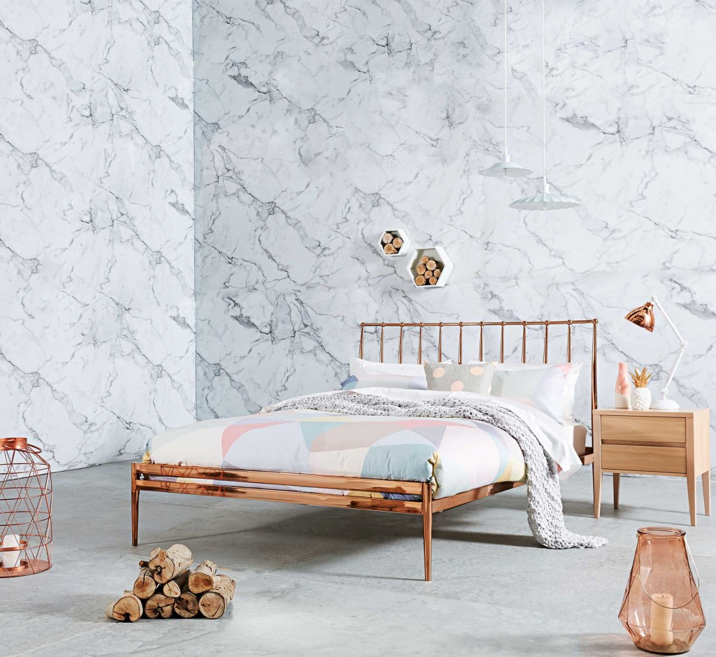 Lara loved styling the 'Coppa' Queen Bed for our catalogue cover shot, saying it was a 'standout' piece.