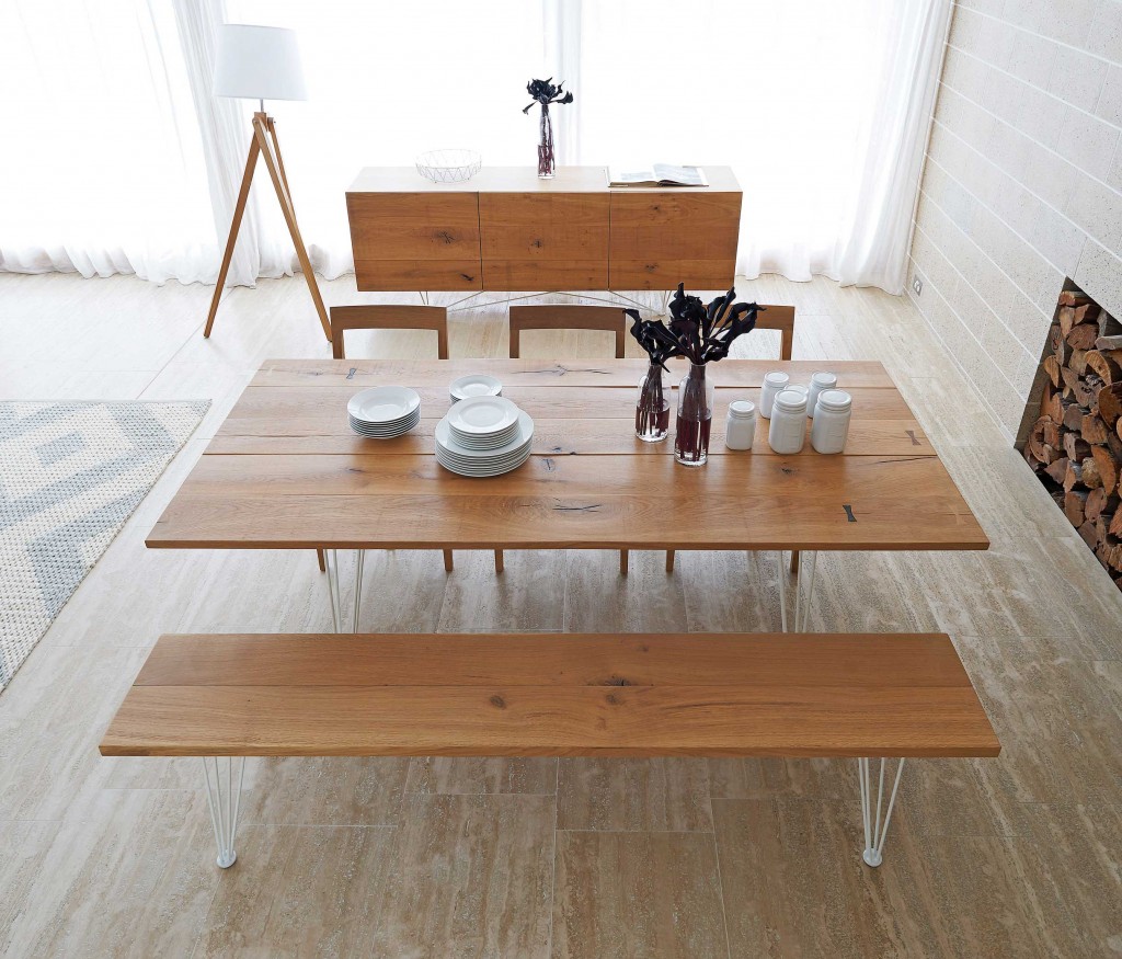 Lara is a fan of the striking, simple lines of the 'Zola' Dining Table, Chairs and Bench Seat - expertly crafted from solid white oak.