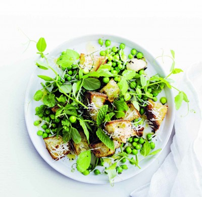 Spring Greens Salad with Whipped Goat’s Cheese Dressing