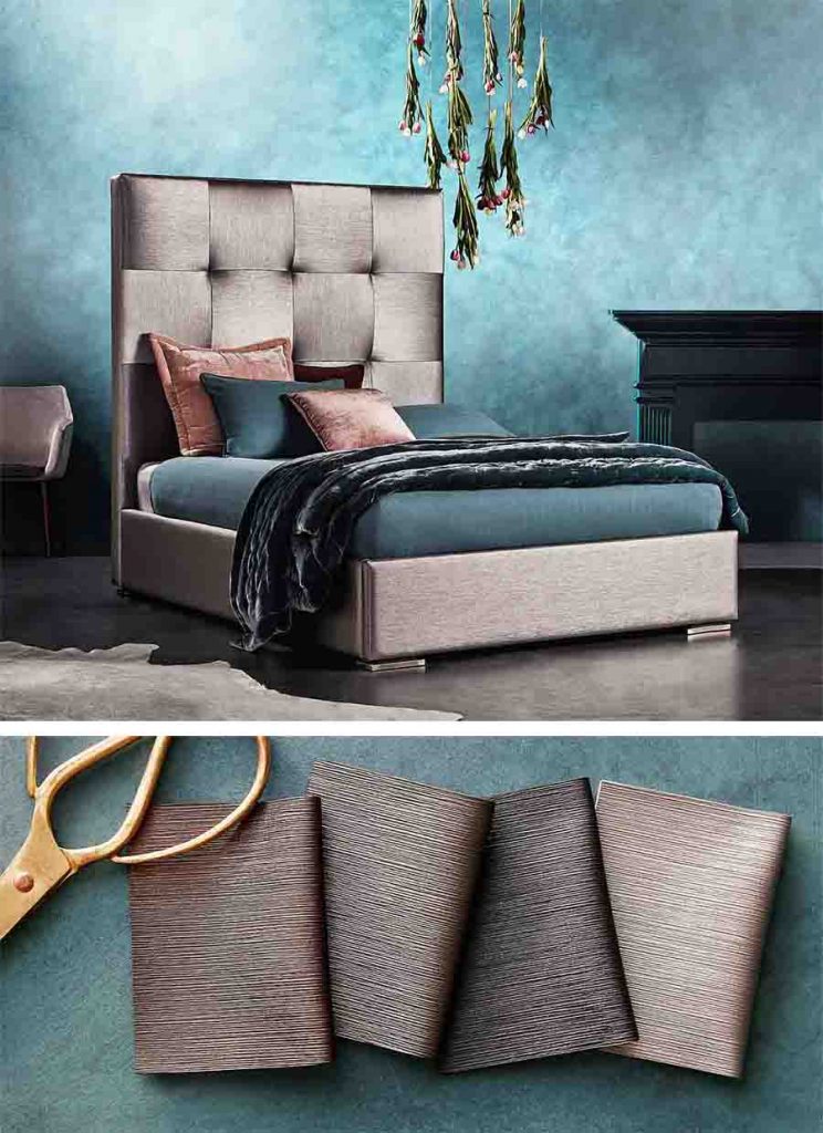 The Luxe Fabric Bed and customisable fabric swatches.
